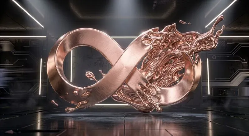 3D Liquid Chrome Neon Typographic Art