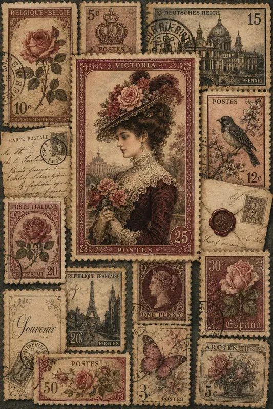 Vintage Character Postage Collages