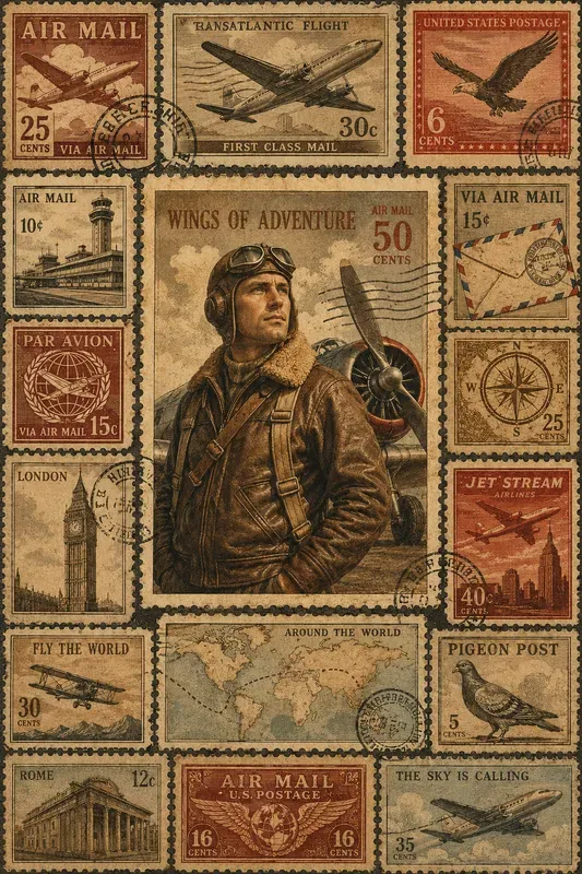 Vintage Character Postage Collages