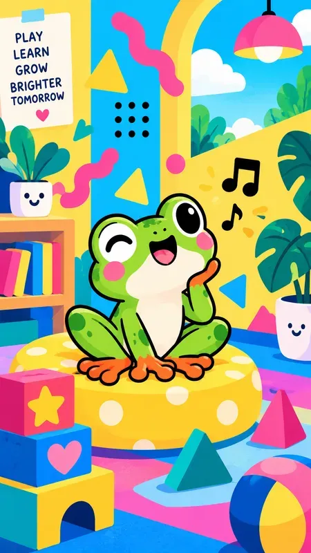 Vibrant Memphis Kids App Onboarding Art