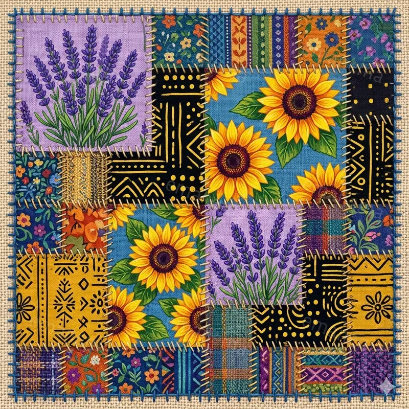 Textile Patchwork Illustrations
