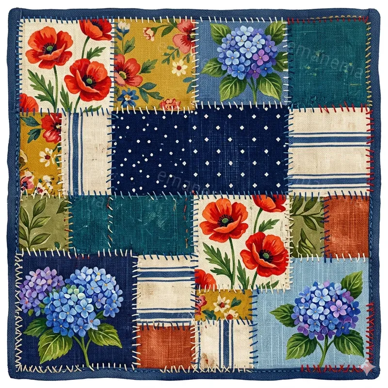 Textile Patchwork Illustrations