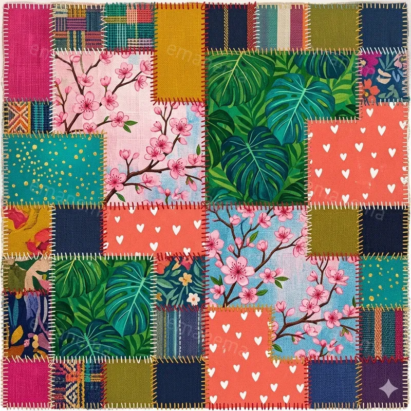 Textile Patchwork Illustrations