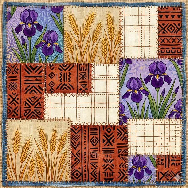Textile Patchwork Illustrations