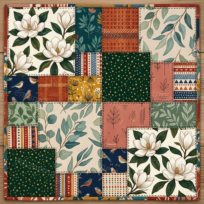 Textile Patchwork Illustrations