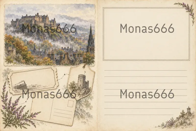 Vintage Travel Journal Page Spreads