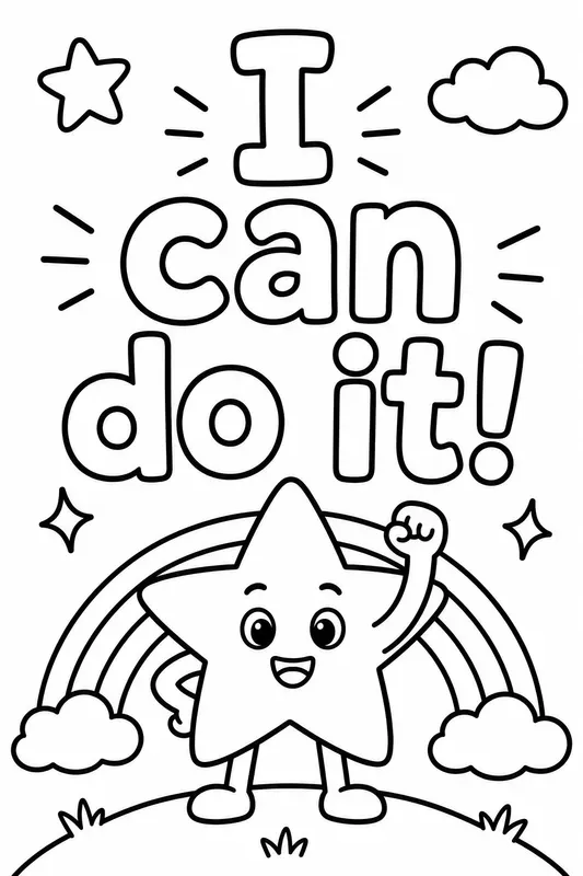 Kids Motivational Quotes Coloring Pages