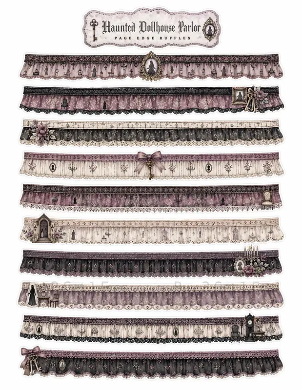Faux Fabric Ruffle Border Ephemera
