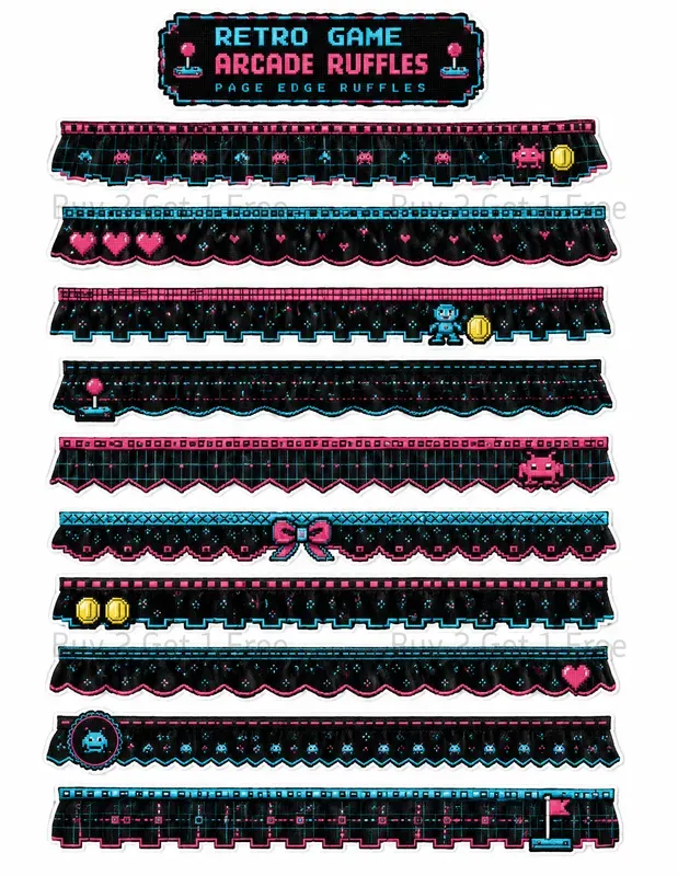 Faux Fabric Ruffle Border Ephemera