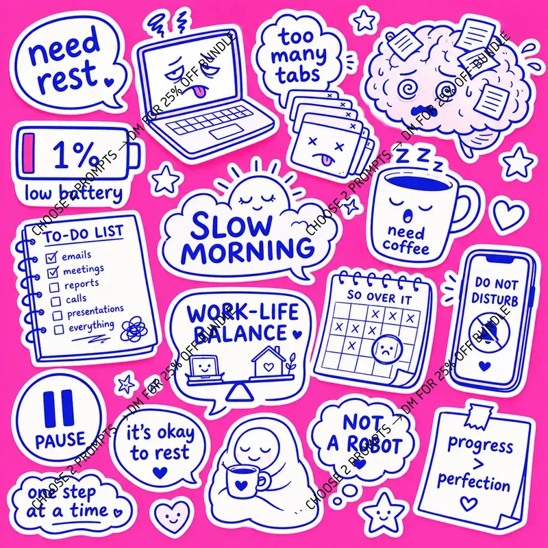 Cute Burnout Sticker Sheets