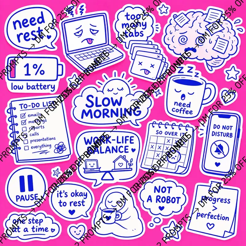Cute Burnout Sticker Sheets