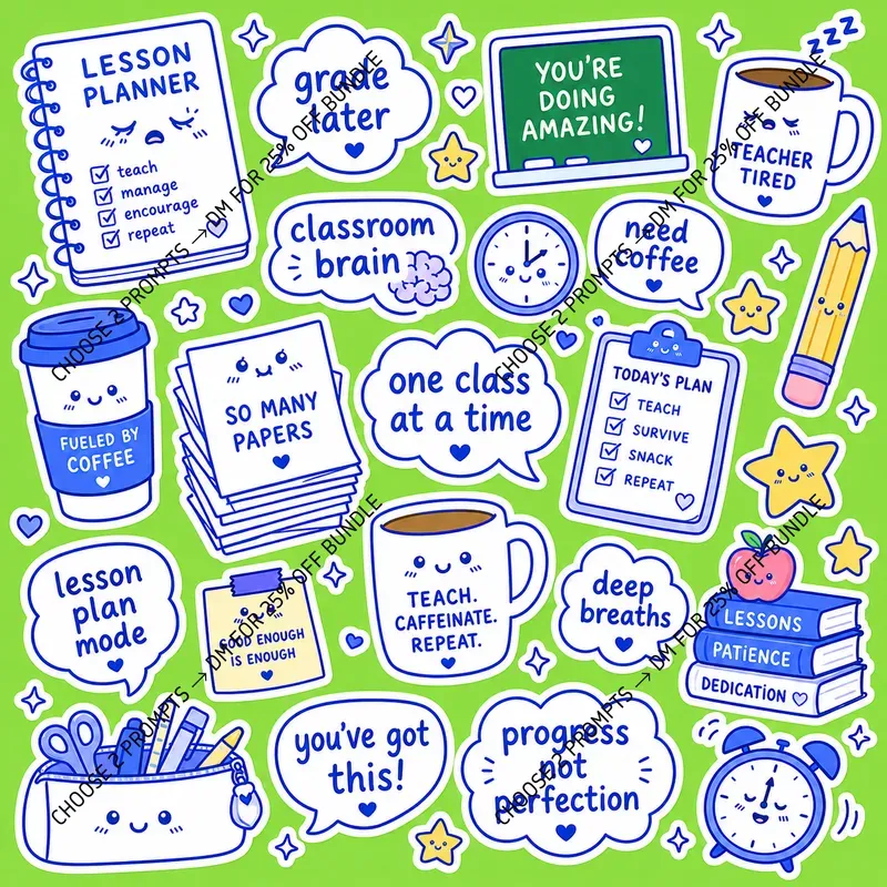 Cute Burnout Sticker Sheets