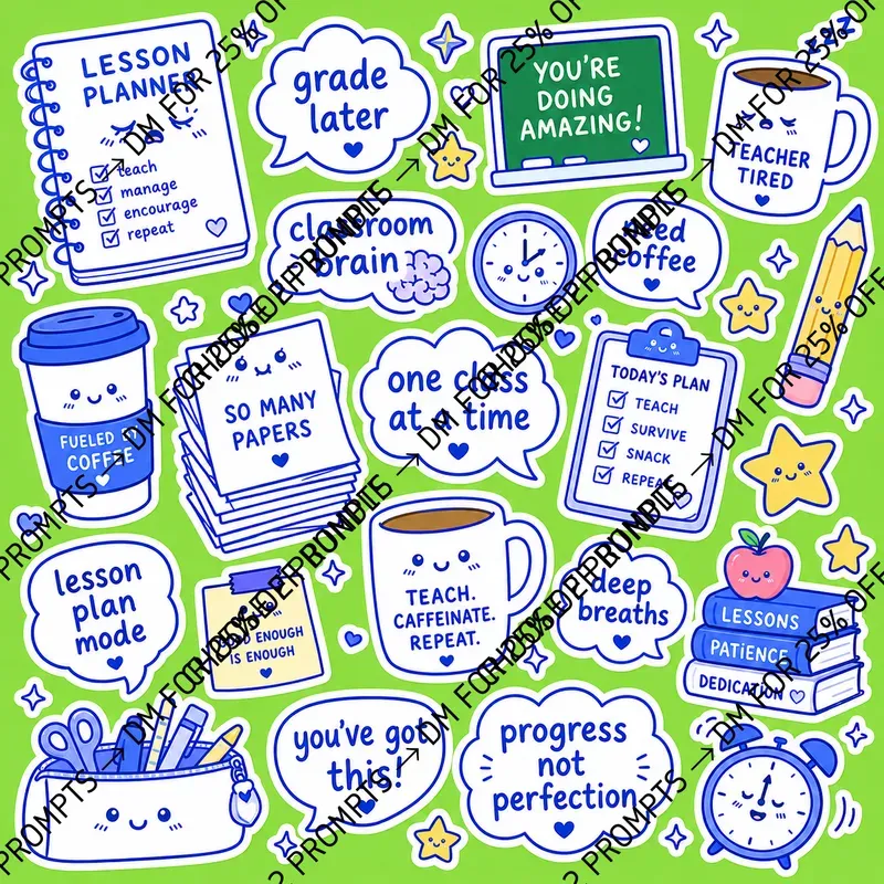Cute Burnout Sticker Sheets