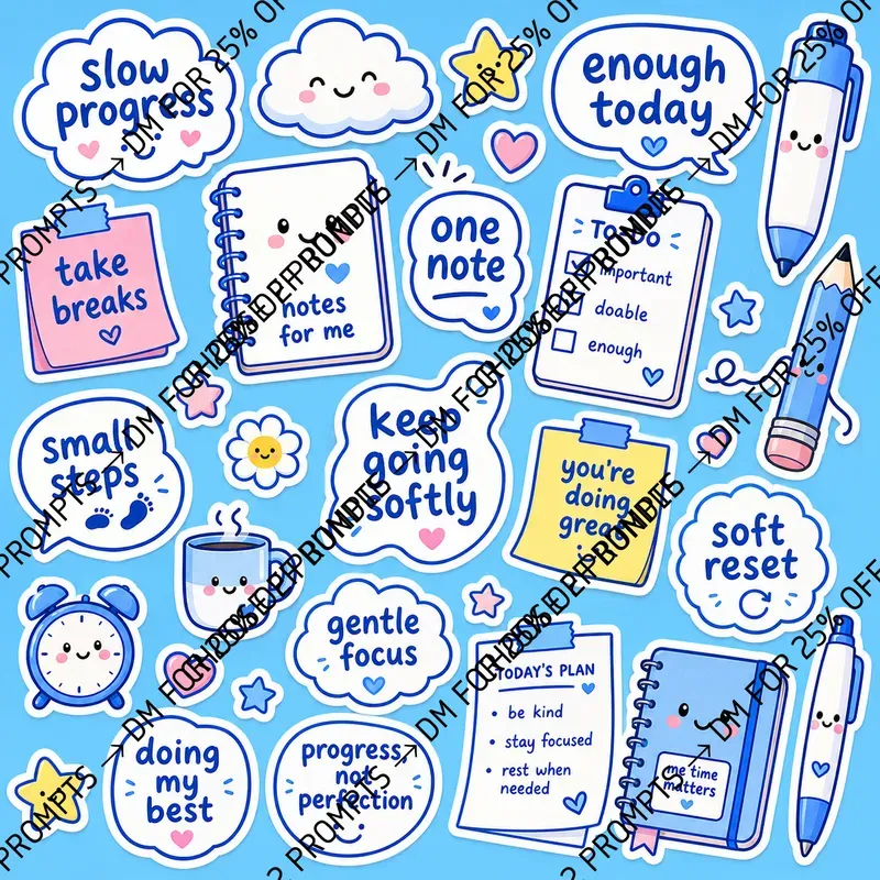 Cute Burnout Sticker Sheets
