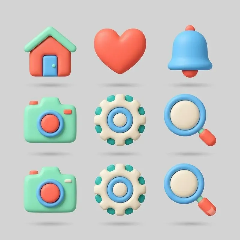 3D Icon Sets Claymorphism Studio