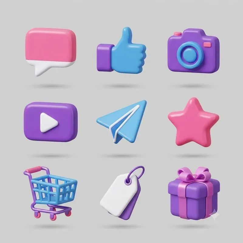 3D Icon Sets Claymorphism Studio