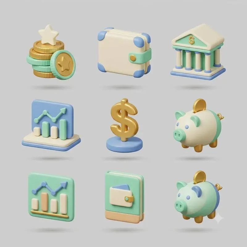 3D Icon Sets Claymorphism Studio