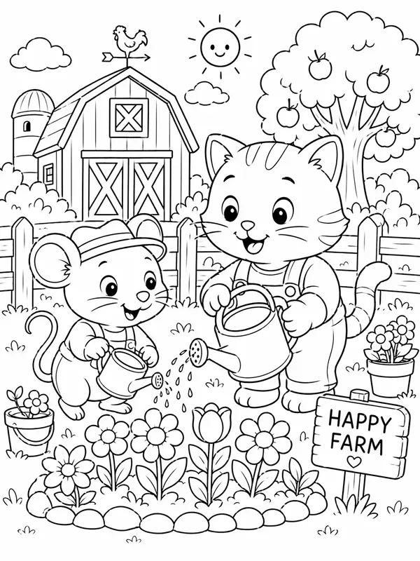Animal And Friends Coloring Pages