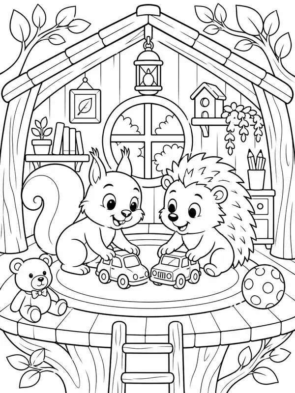 Animal And Friends Coloring Pages