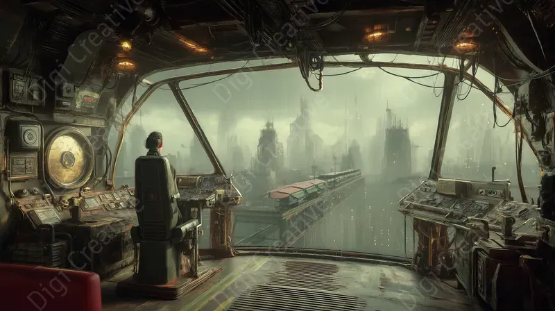Dystopian Industrial Oil Paintings