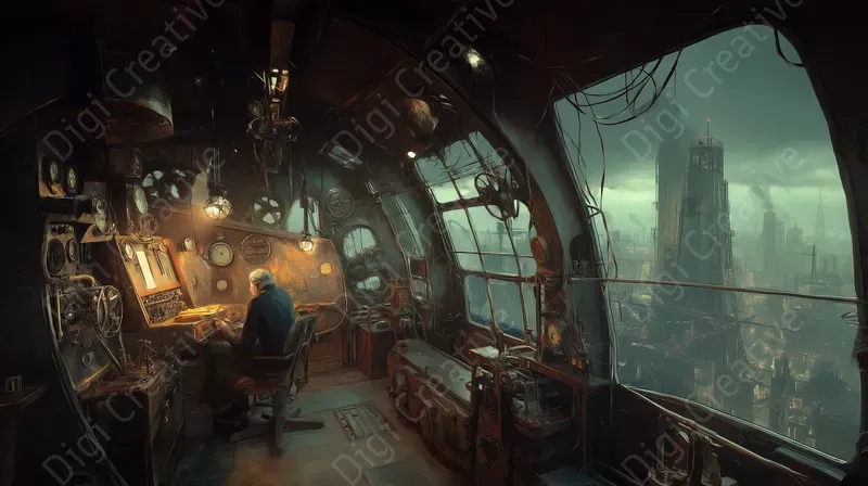 Dystopian Industrial Oil Paintings