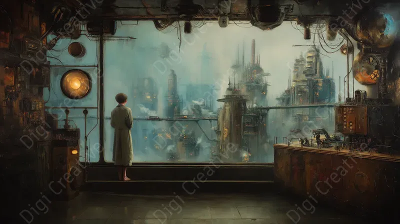 Dystopian Industrial Oil Paintings