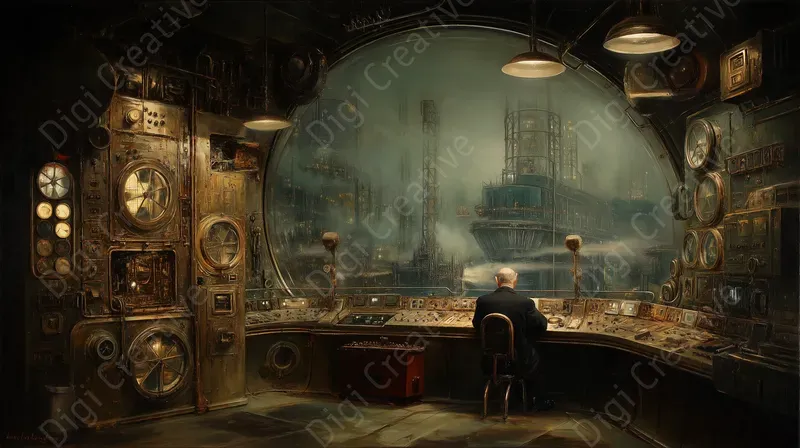 Dystopian Industrial Oil Paintings
