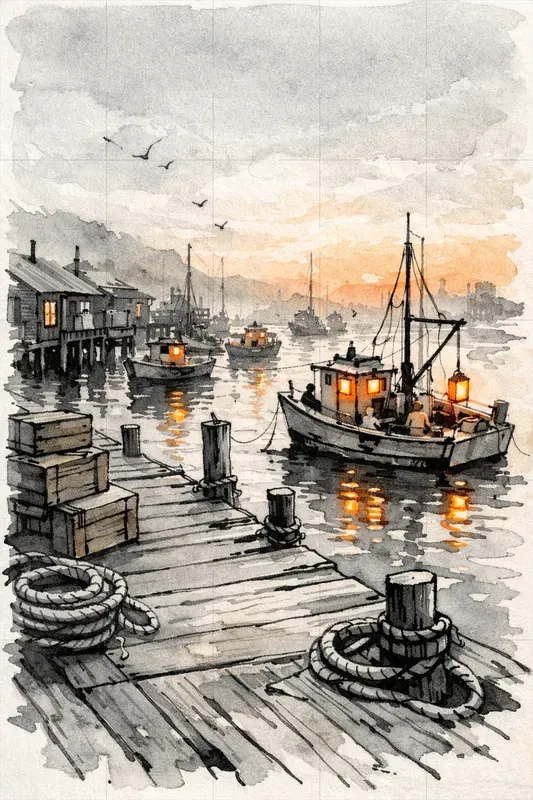 Artistic Ink Watercolor Scenes