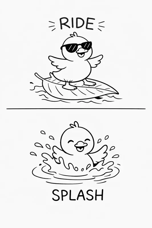 Two Frame Cartoon Comic Illustrations