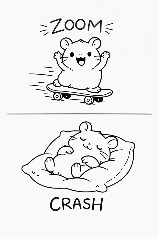 Two Frame Cartoon Comic Illustrations