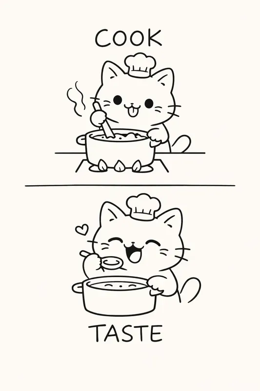 Two Frame Cartoon Comic Illustrations