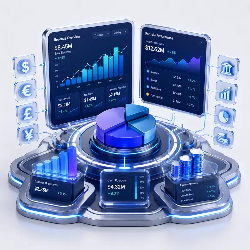 Premium 3D Analytics Dashboard Art