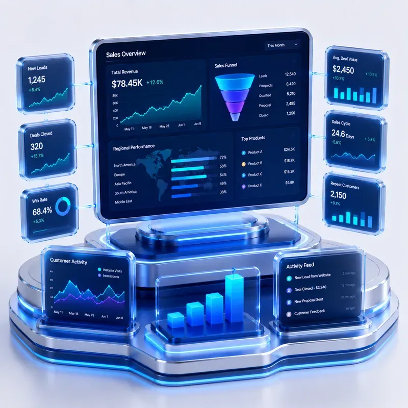 Premium 3D Analytics Dashboard Art
