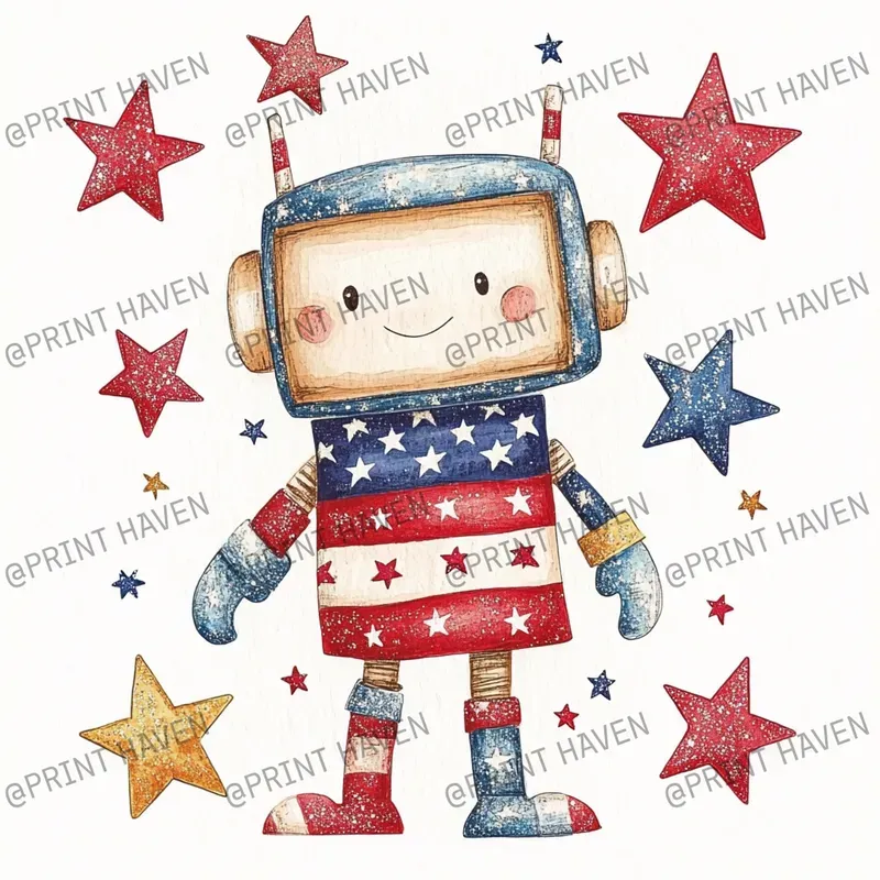 Patriotic Characters For 4th July Cards