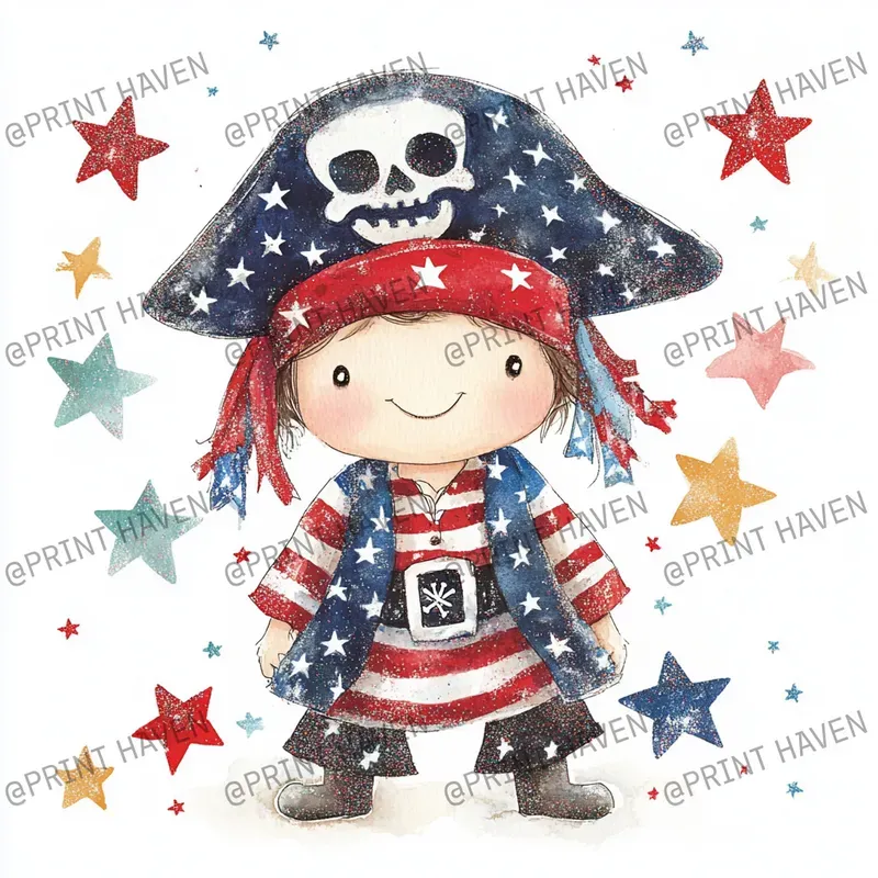 Patriotic Characters For 4th July Cards