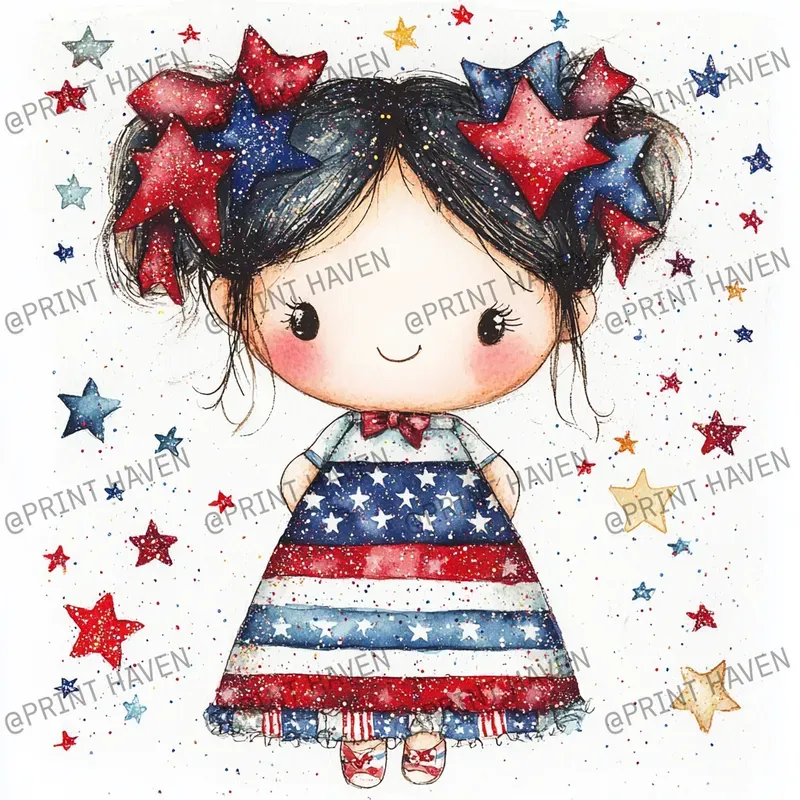 Patriotic Characters For 4th July Cards