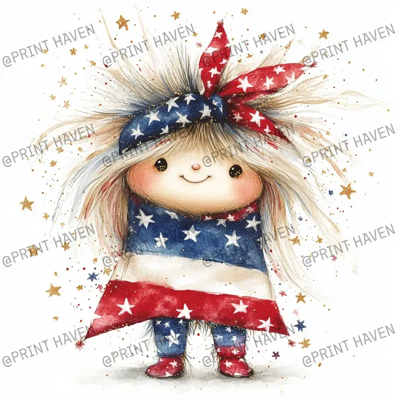 Patriotic Characters For 4th July Cards