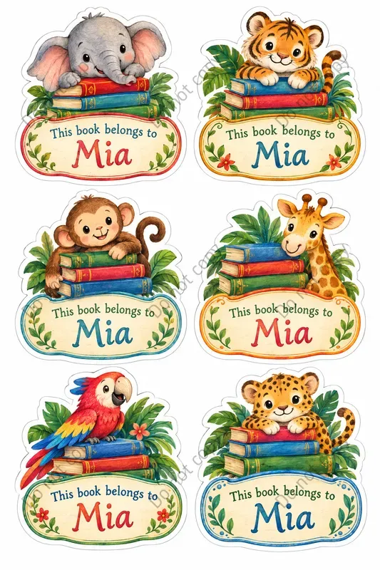 Cute Animal Bookplate Stickers