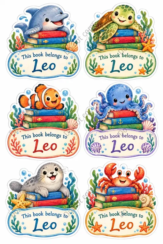 Cute Animal Bookplate Stickers