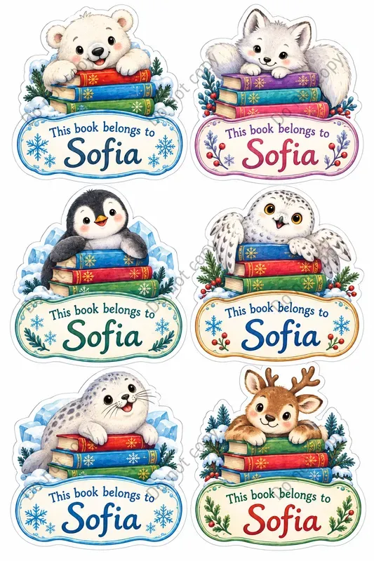 Cute Animal Bookplate Stickers