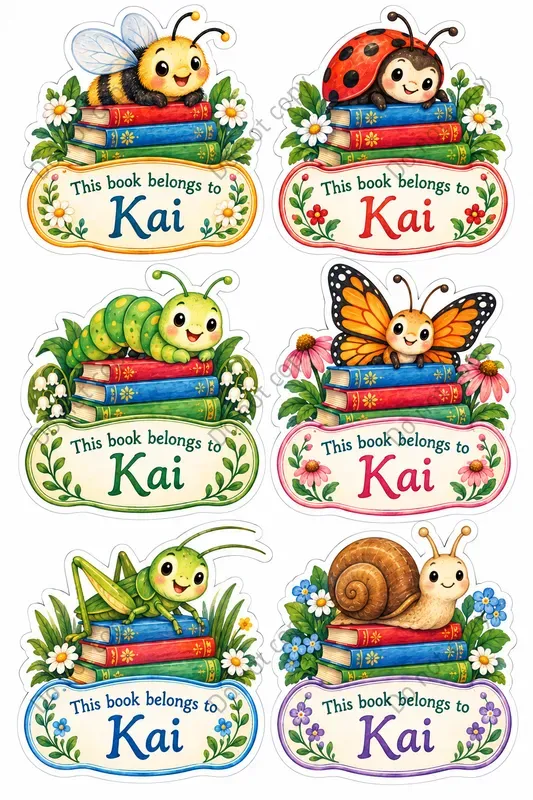 Cute Animal Bookplate Stickers