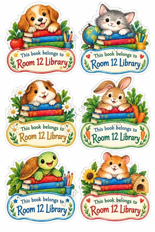 Cute Animal Bookplate Stickers