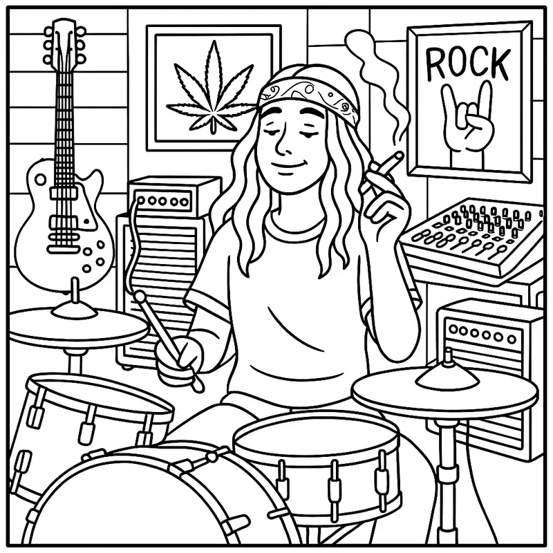 Stoner Girl Coloring Pages For Adults