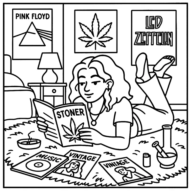 Stoner Girl Coloring Pages For Adults
