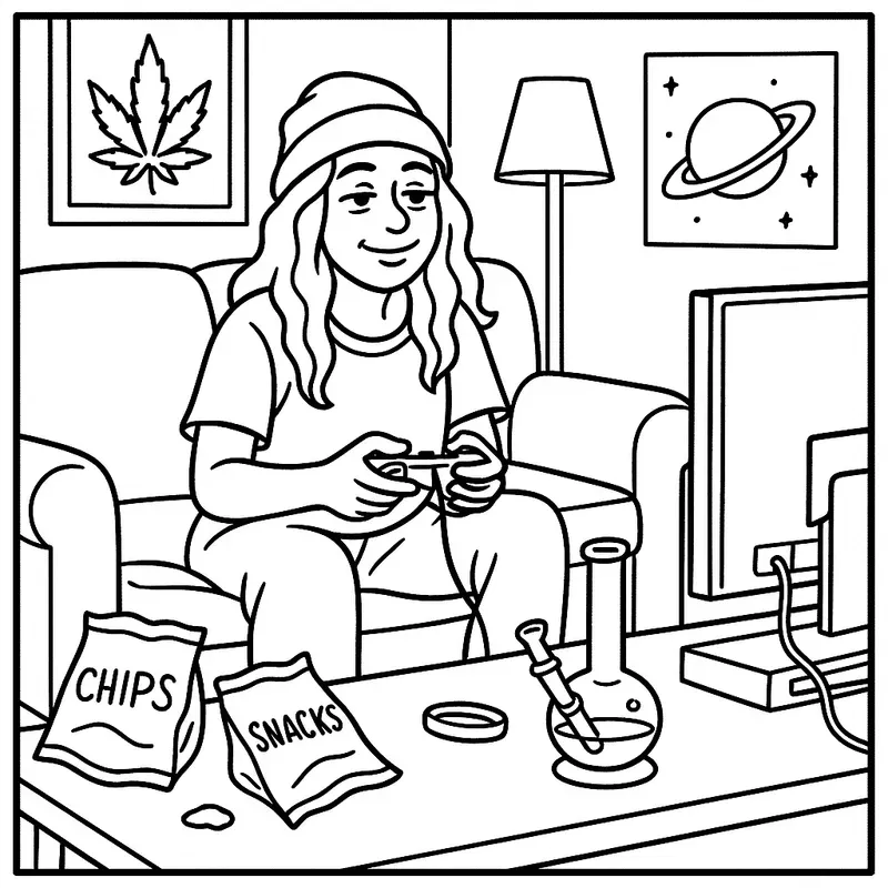 Stoner Girl Coloring Pages For Adults