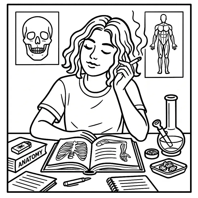 Stoner Girl Coloring Pages For Adults