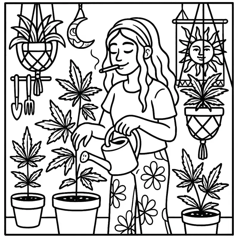Stoner Girl Coloring Pages For Adults