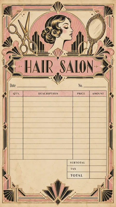 Art Deco City Printable Shop Receipts