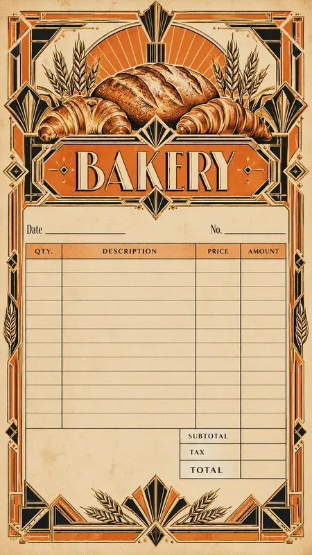 Art Deco City Printable Shop Receipts