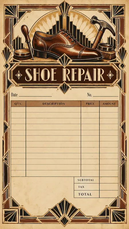 Art Deco City Printable Shop Receipts